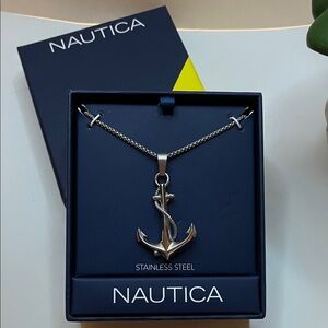 Nautica Silver Anchor Pendant Necklace